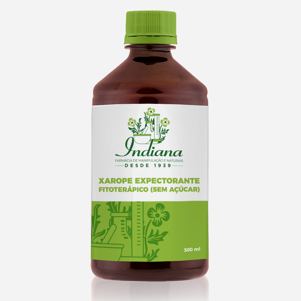 Xarope Expectorante Fitoterápico - 500 ml ( Sem Açúcar ) - Farmácia Indiana